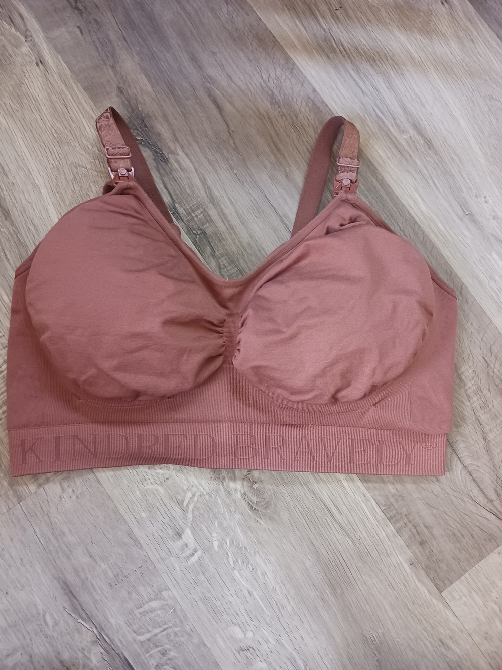 L Busty Kindred Bravely Dusty Rose Nursing Bra - Soft Seamless Comfort